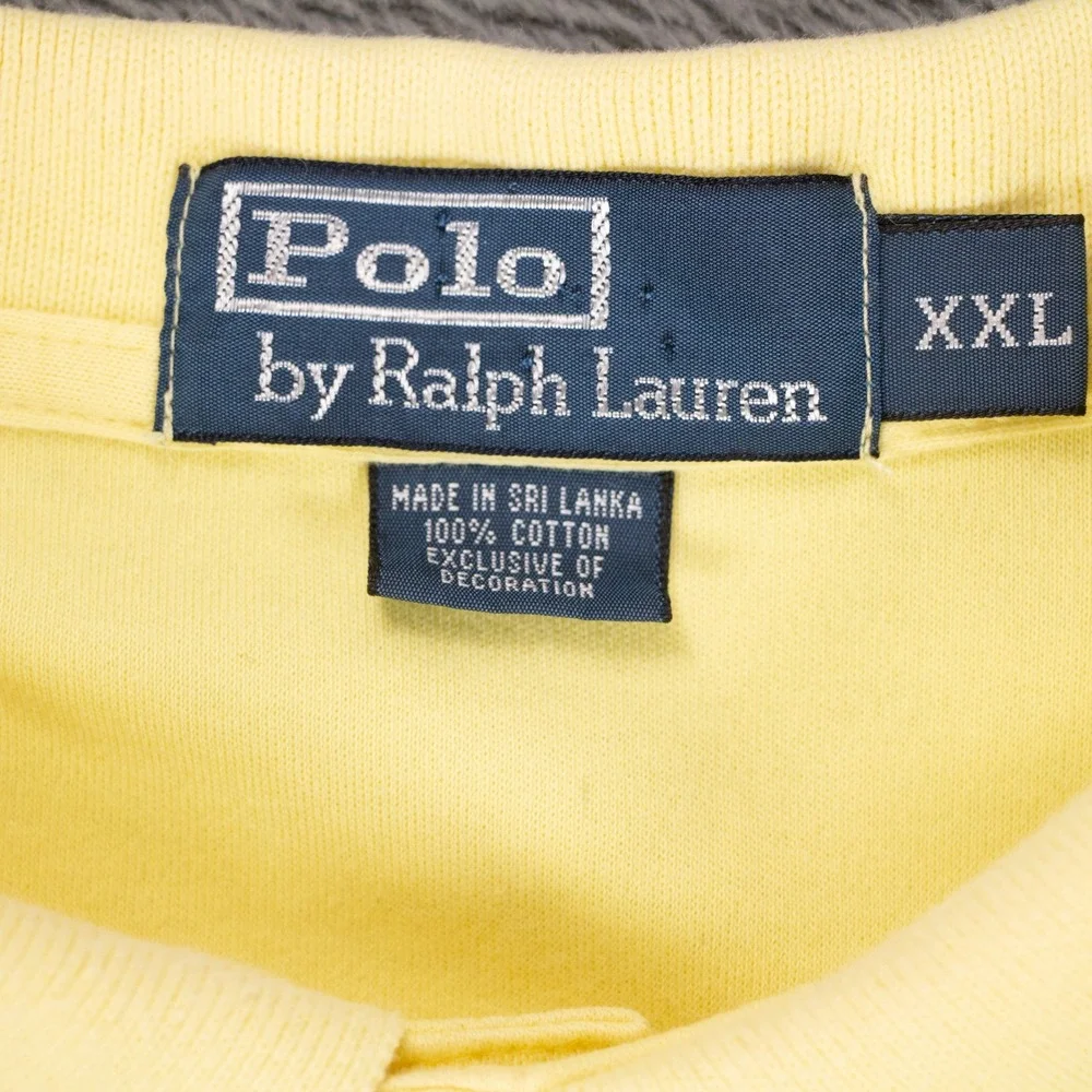 Lot of 2 Vintage Polo Ralph Lauren Mens 2XL Polo Shirts‎ Yellow Red Short Sleeve
